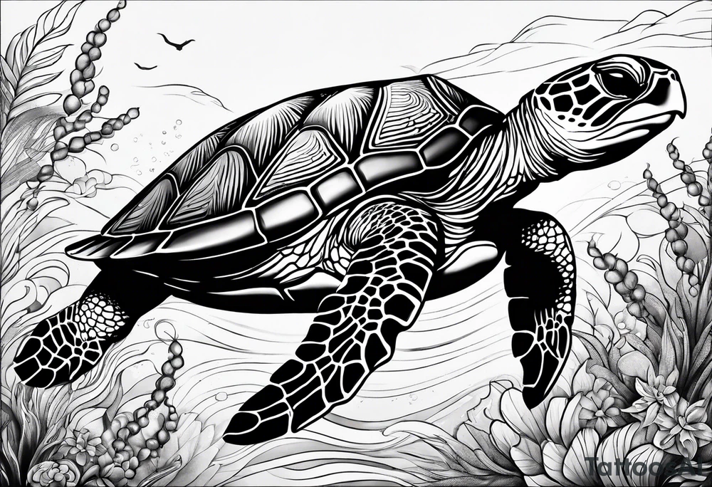 Sea turtle tattoo idea