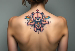 Acrobatic teddy bear tattoo idea