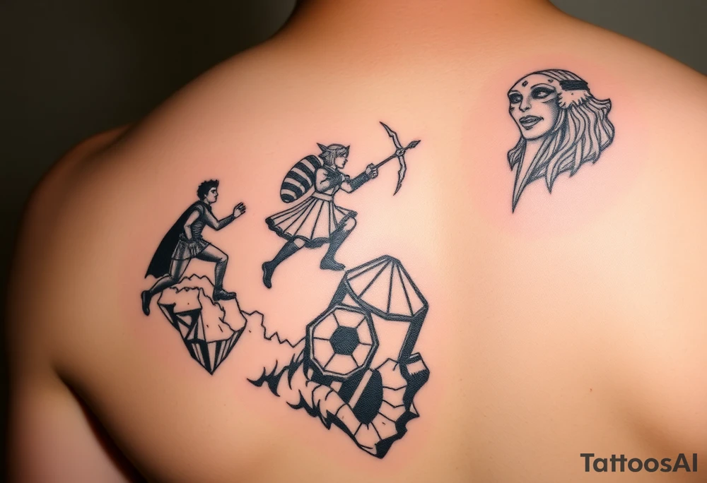 Percy Jackson and Annabeth Chase falling into Tartarus tattoo idea