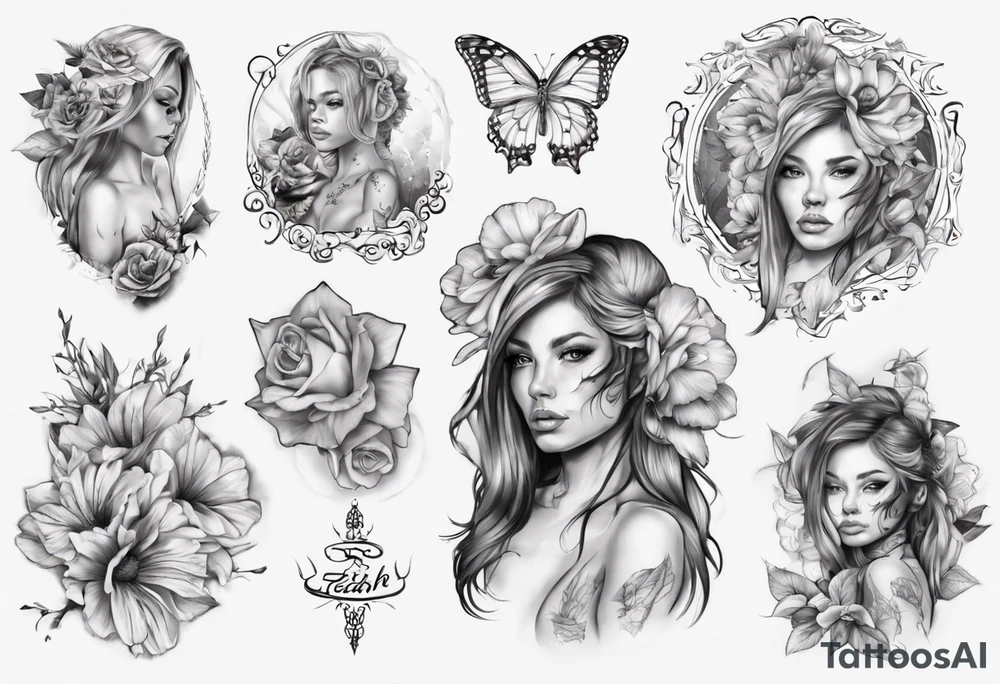 an idea for a tatoo of my daughter , her name is teah tattoo idea