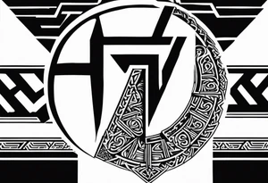 Valhalla sword shield valknut stairs tattoo idea
