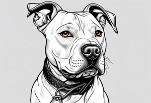 white pitbull pointed ears tattoo idea