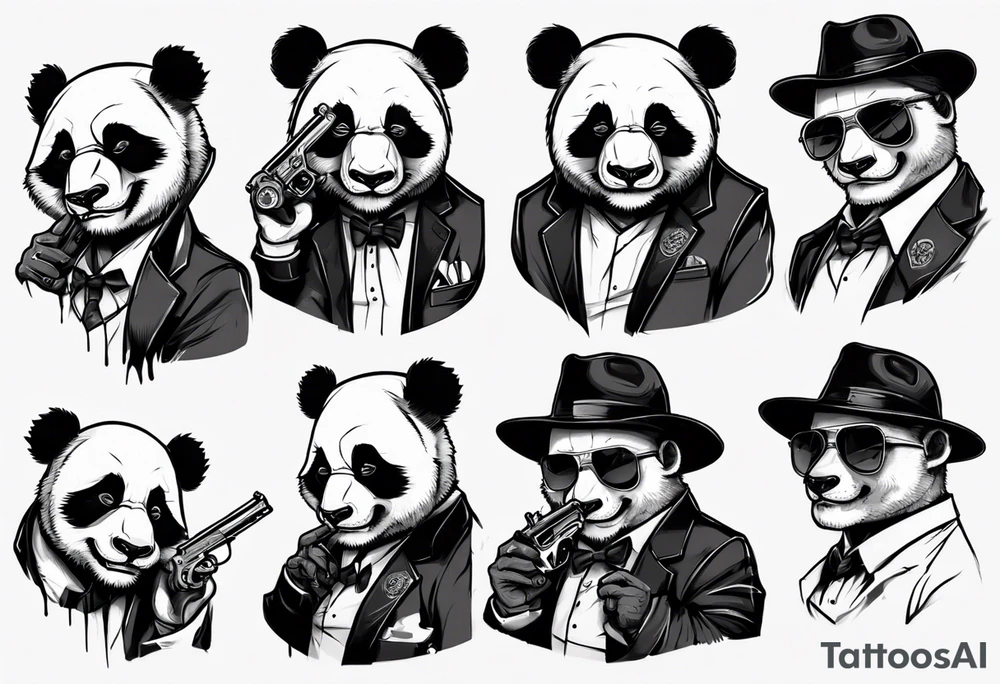 gangster panda evil
smoking with a gun tattoo idea