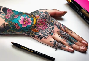 cyberpunk 2077, hand tattoo, tattoo idea