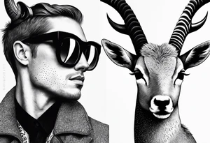 capricorn with sunglasses and shotgun tattoo idea