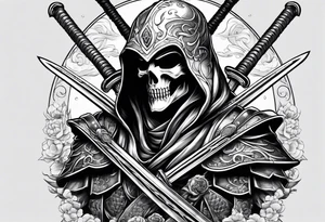 Phantom holding two swords tattoo idea