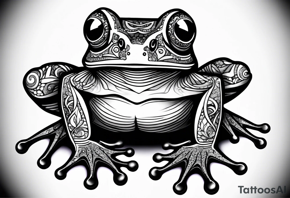 a psychedelic frog tattoo idea