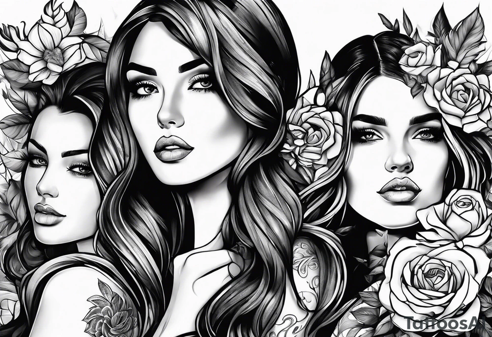 3 girls and one boy tattoo idea