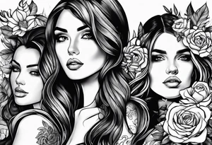 3 girls and one boy tattoo idea