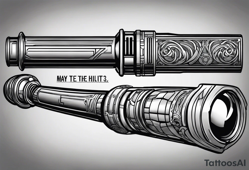 Sketch of 2 lightsaber hilts, including the phrase "May the 4th" tattoo idea