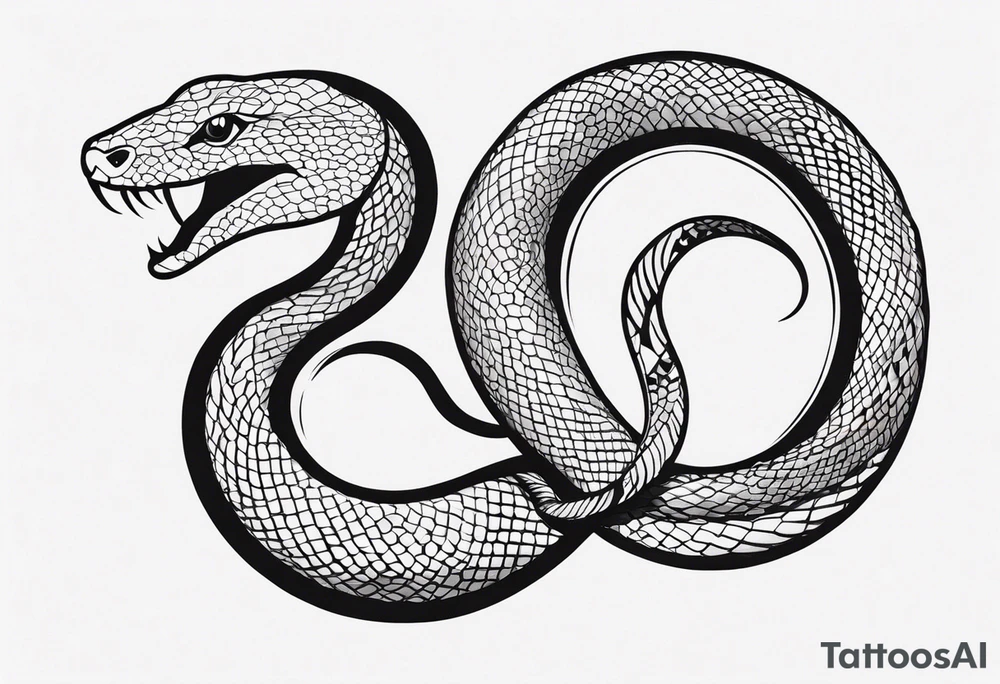 cut snake tattoo idea