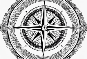 Compass with cross tattoo idea