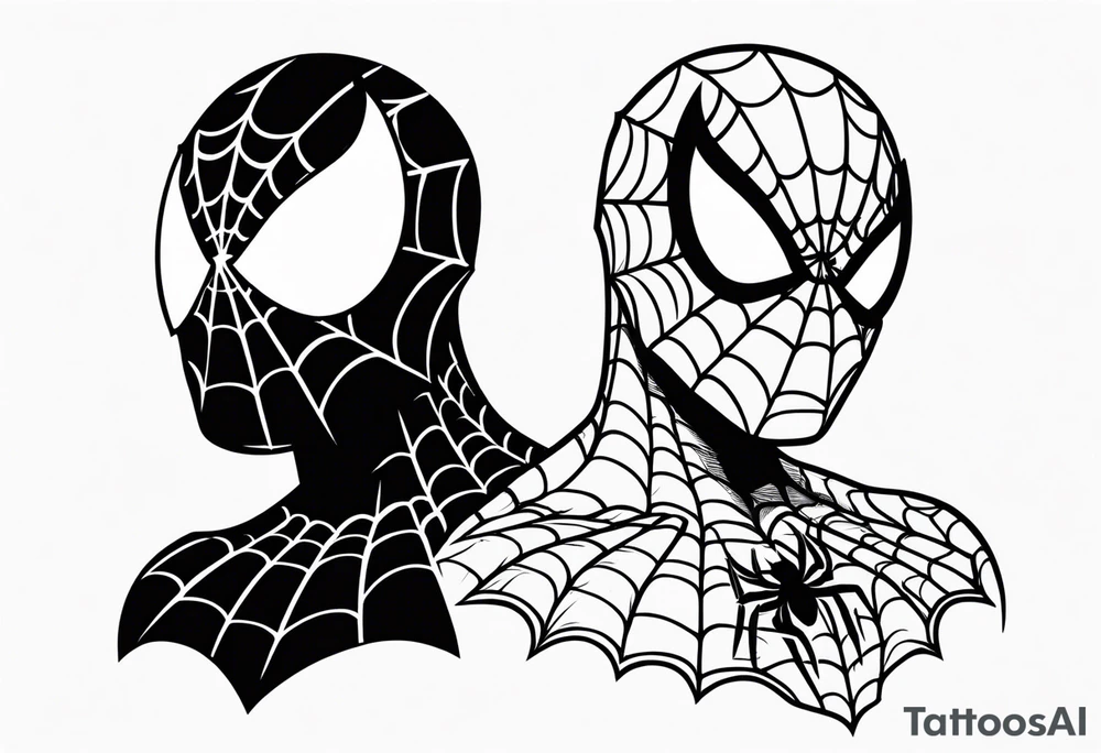 Couple tattoo with Venom and Spider-man tattoo idea