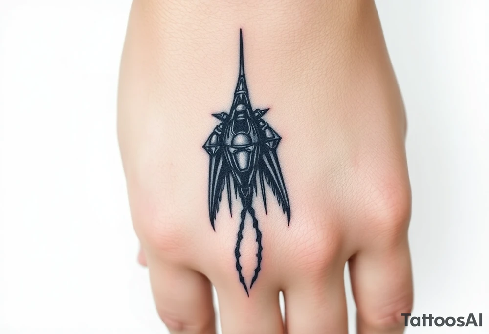 Enoch flotating up to a space ship to meet the Neflem tattoo idea