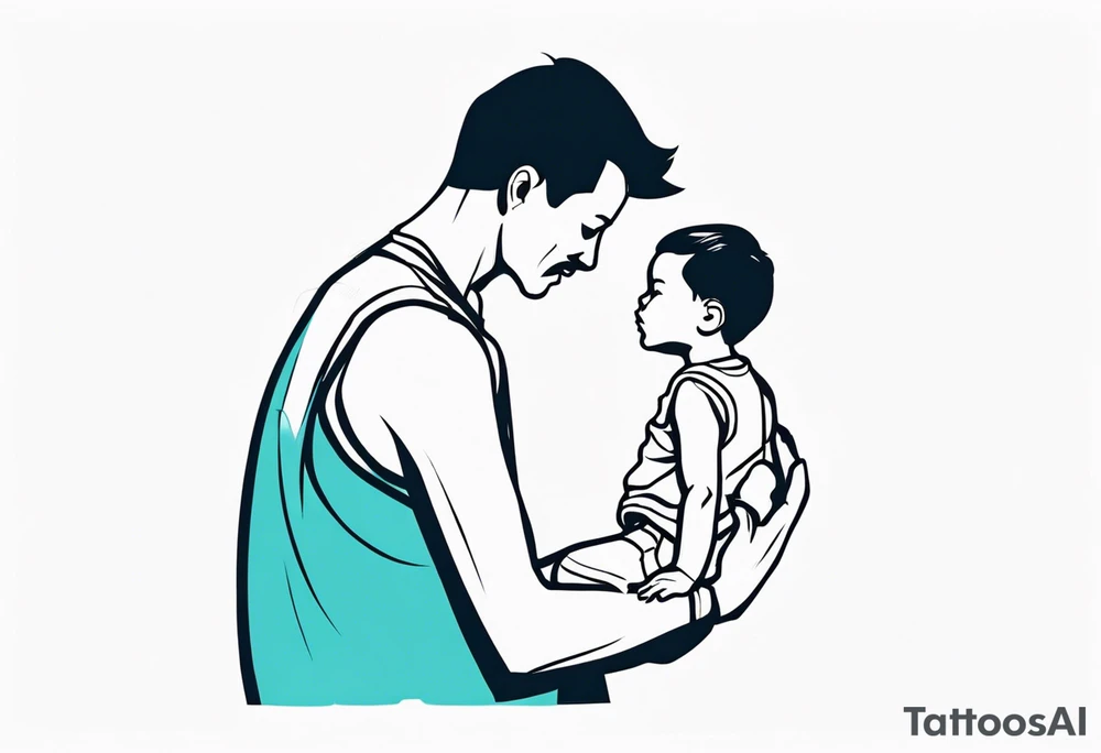 Father son simple tattoo idea