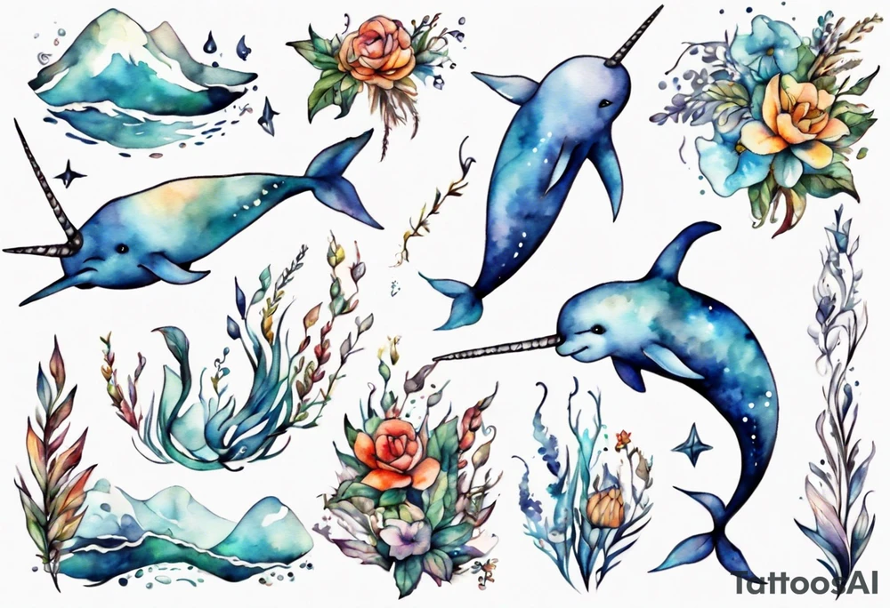 a narwhal tattoo idea