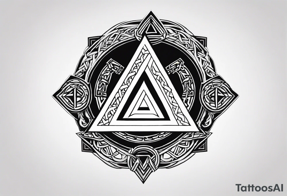 Valhalla shield sword valknut fire chains valknut tattoo idea Valhalla shield sword valknut fire chains valknut tattoo idea