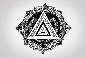 Valhalla shield sword valknut fire chains valknut tattoo idea