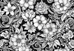 Chain with flowers tattoo idea