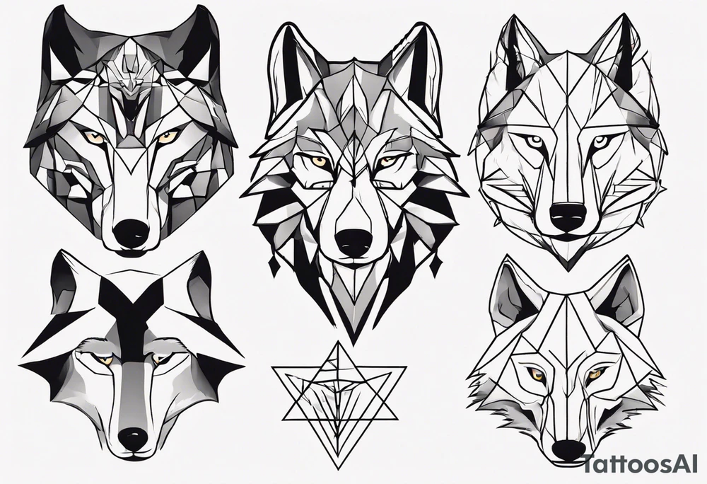 wolf head tattoo idea