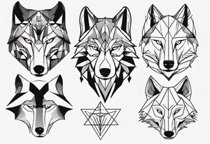 wolf head tattoo idea