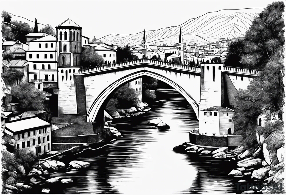 Mostar, old bridge tattoo idea