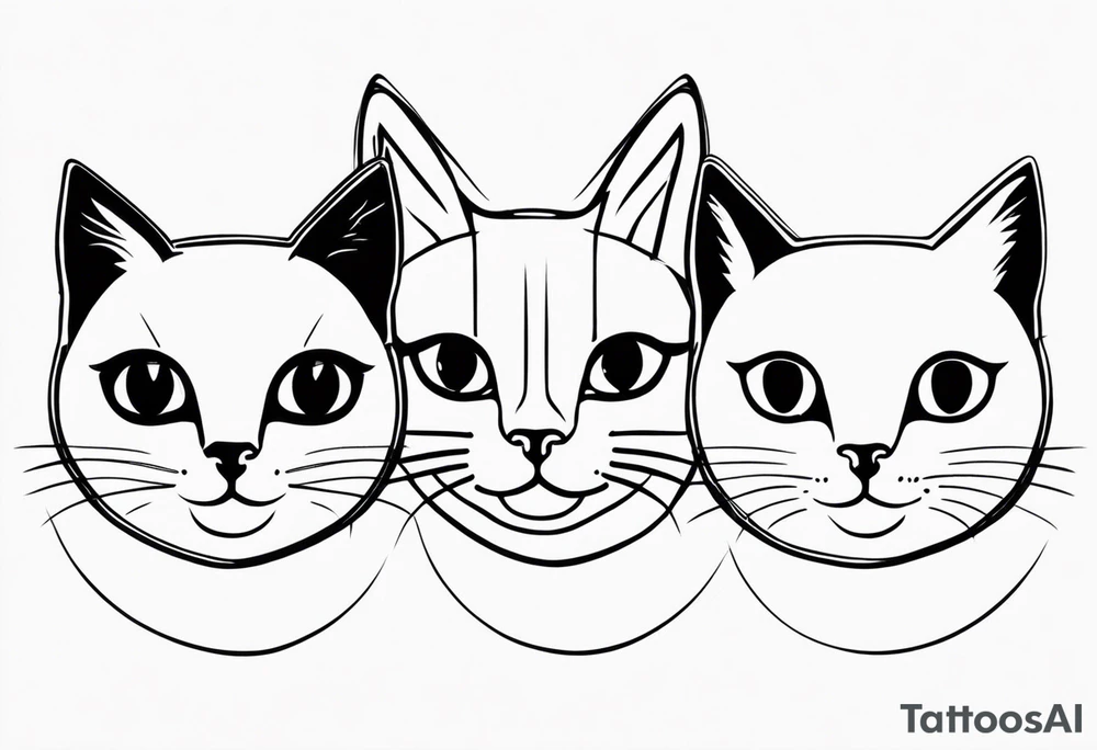 Three tiny cats tattoo idea