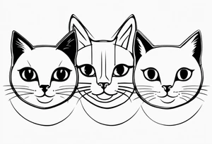 Three tiny cats tattoo idea