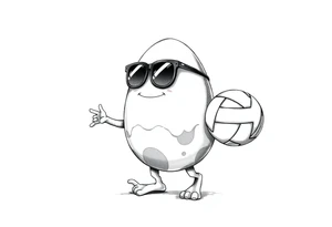 walking egg in sunglasses,
, holding a volleyball tattoo idea