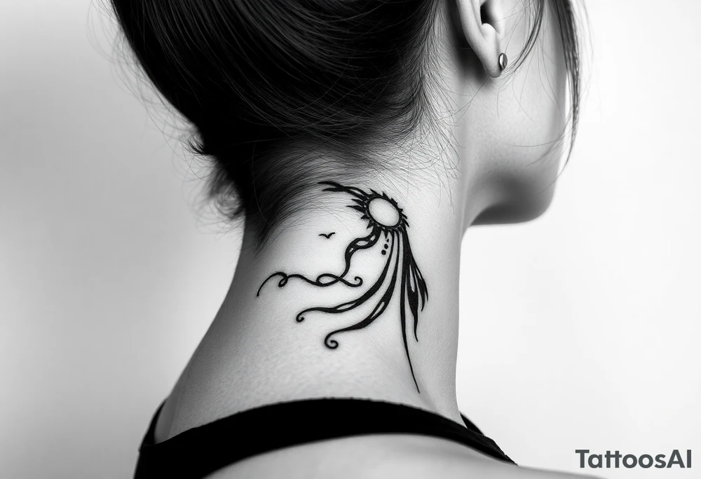 Show me a full  neck tattoo of Danny phantom tattoo idea