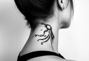 Show me a full  neck tattoo of Danny phantom tattoo idea