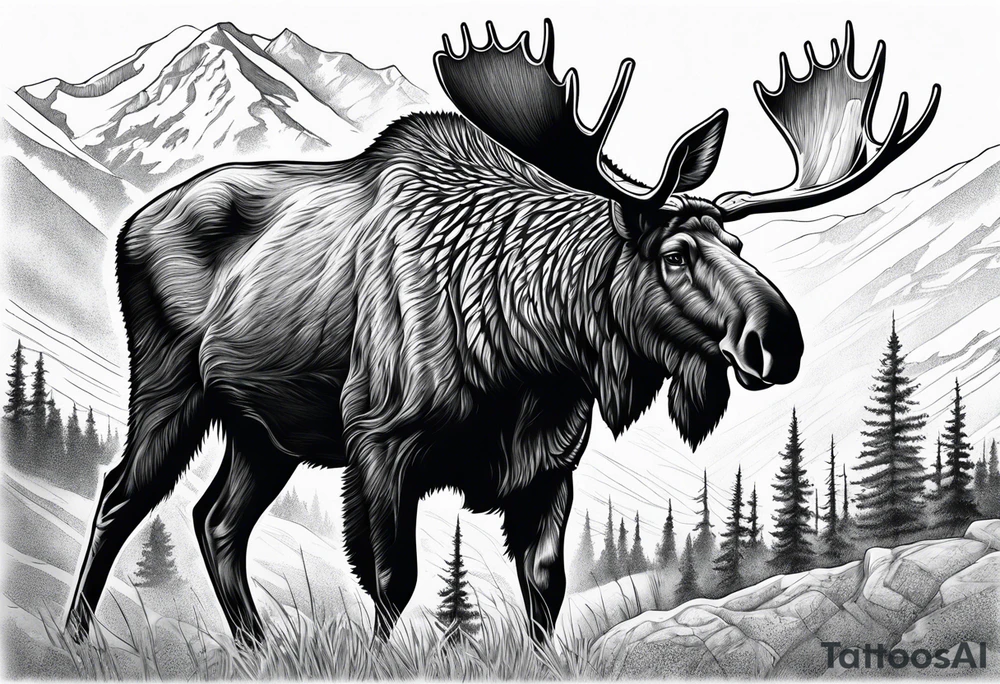 hunting outdoors moose stone sheep grizzly yukon tattoo idea