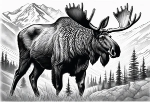 hunting outdoors moose stone sheep grizzly yukon tattoo idea