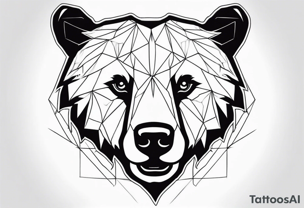 Bear face tattoo idea