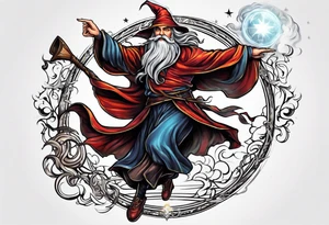 leaping wizard tattoo idea