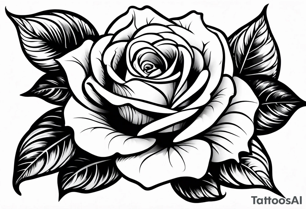 Romantic rose tattoo idea