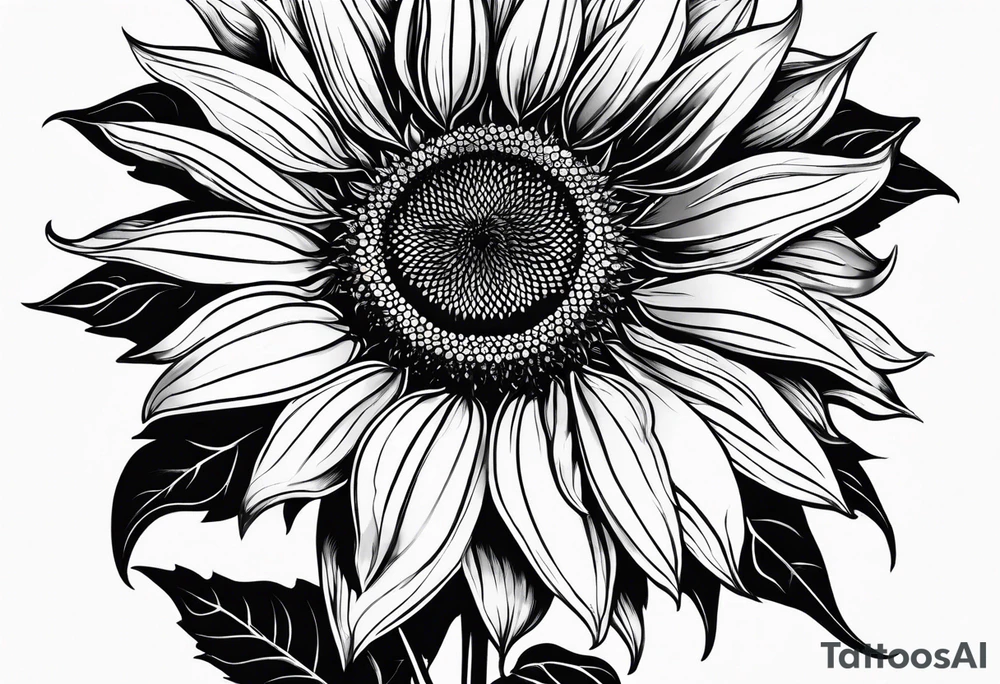 a sunflower tattoo idea