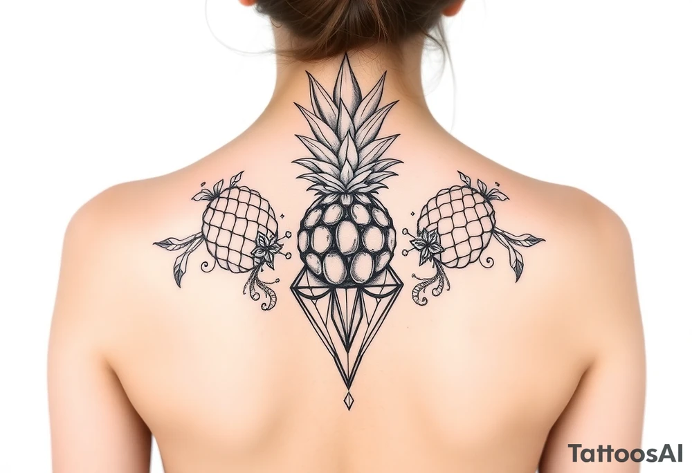 pineapple crowns diamonds vagina anus tattoo idea