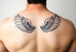 lisa outline with wings tattoo idea