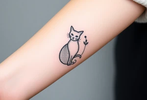 Goddess artemis including cat and mugwort tattoo idea