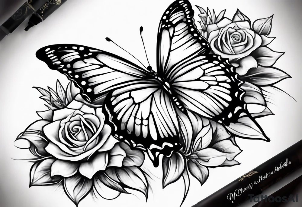Children names stars lillies books Book fantasy butterflies halfsleeve forearm tattoo idea