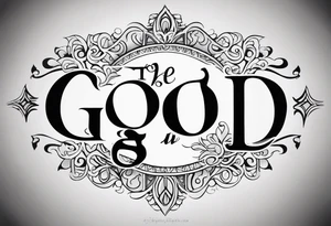 The word God in a biblical text tattoo idea