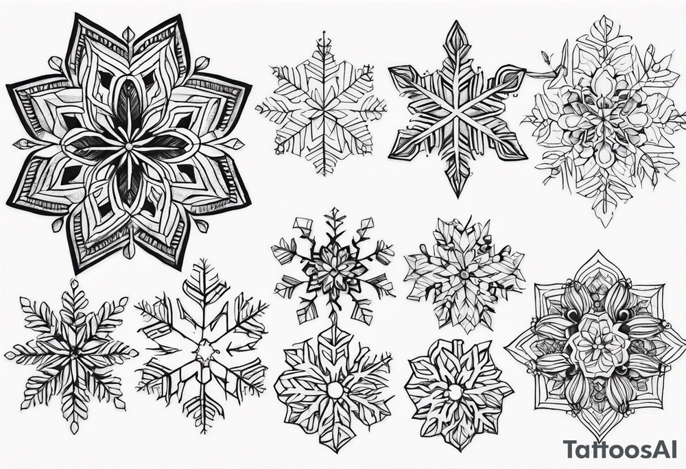 Dainty Snowflake tattoo idea