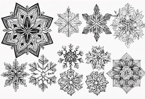 Dainty Snowflake tattoo idea