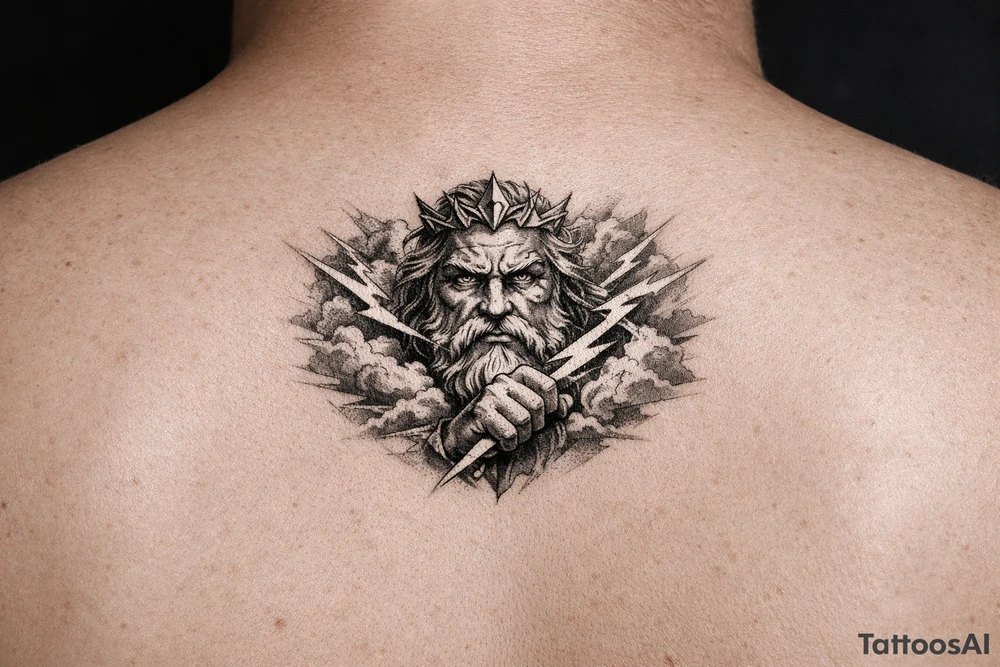 zeus,flashes,clouds. tattoo idea