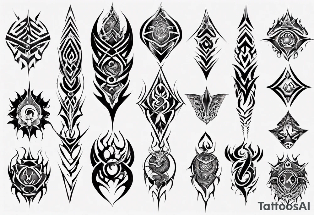 Dragon scale symmetrical tattoo idea