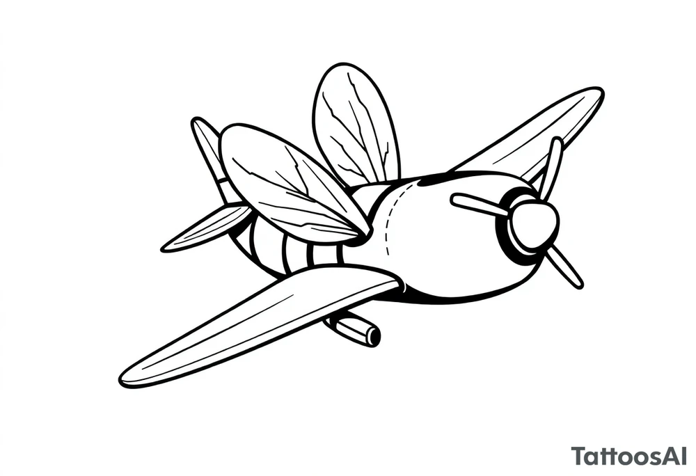 Bee flying a Boeing jet plane tattoo idea