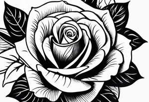 Flower rose with map of world tattoo idea