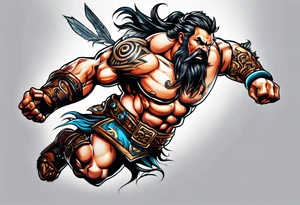 leaping barbarian tattoo idea