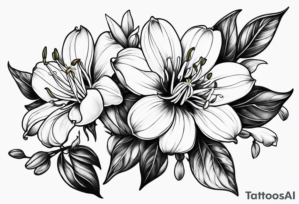 Honeysuckle flower tattoo idea